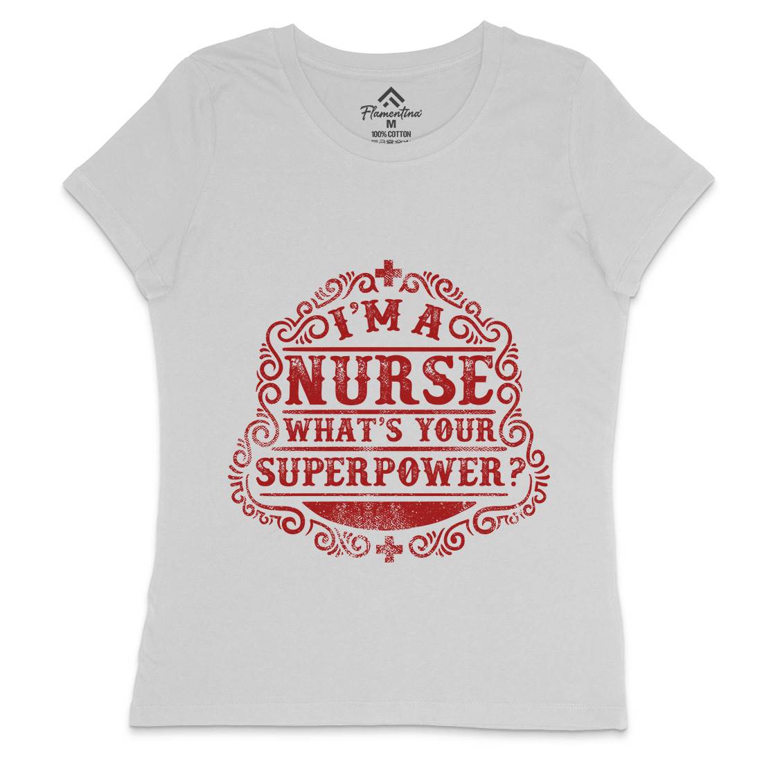 What&#39;s Your Superpower Womens Crew Neck T-Shirt Work C996