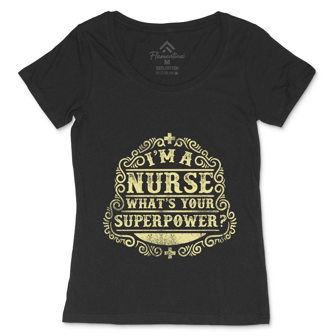 What&#39;s Your Superpower Womens Scoop Neck T-Shirt Work C996