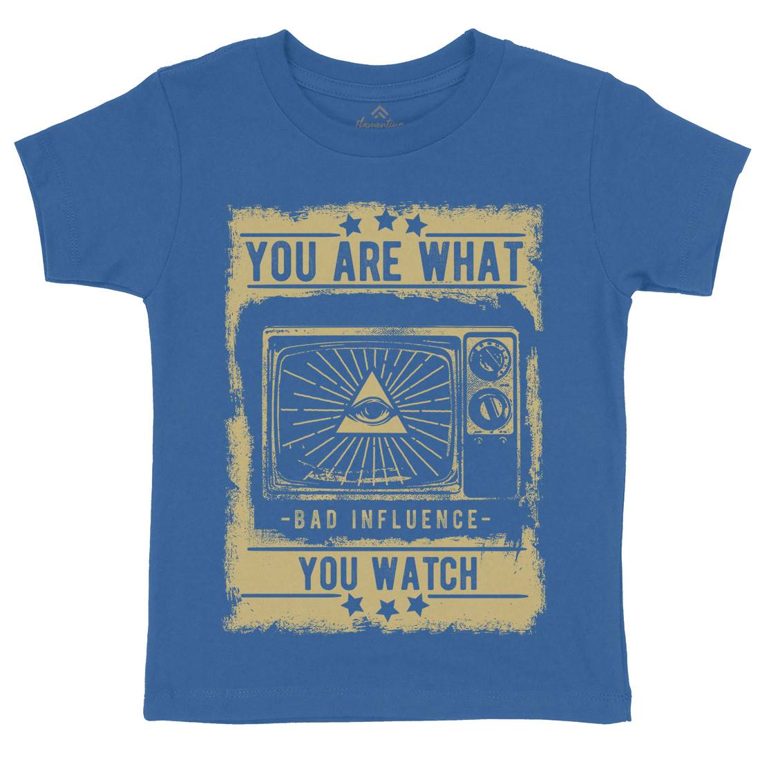 You Are What You Watch Kids Organic Crew Neck T-Shirt Illuminati C997