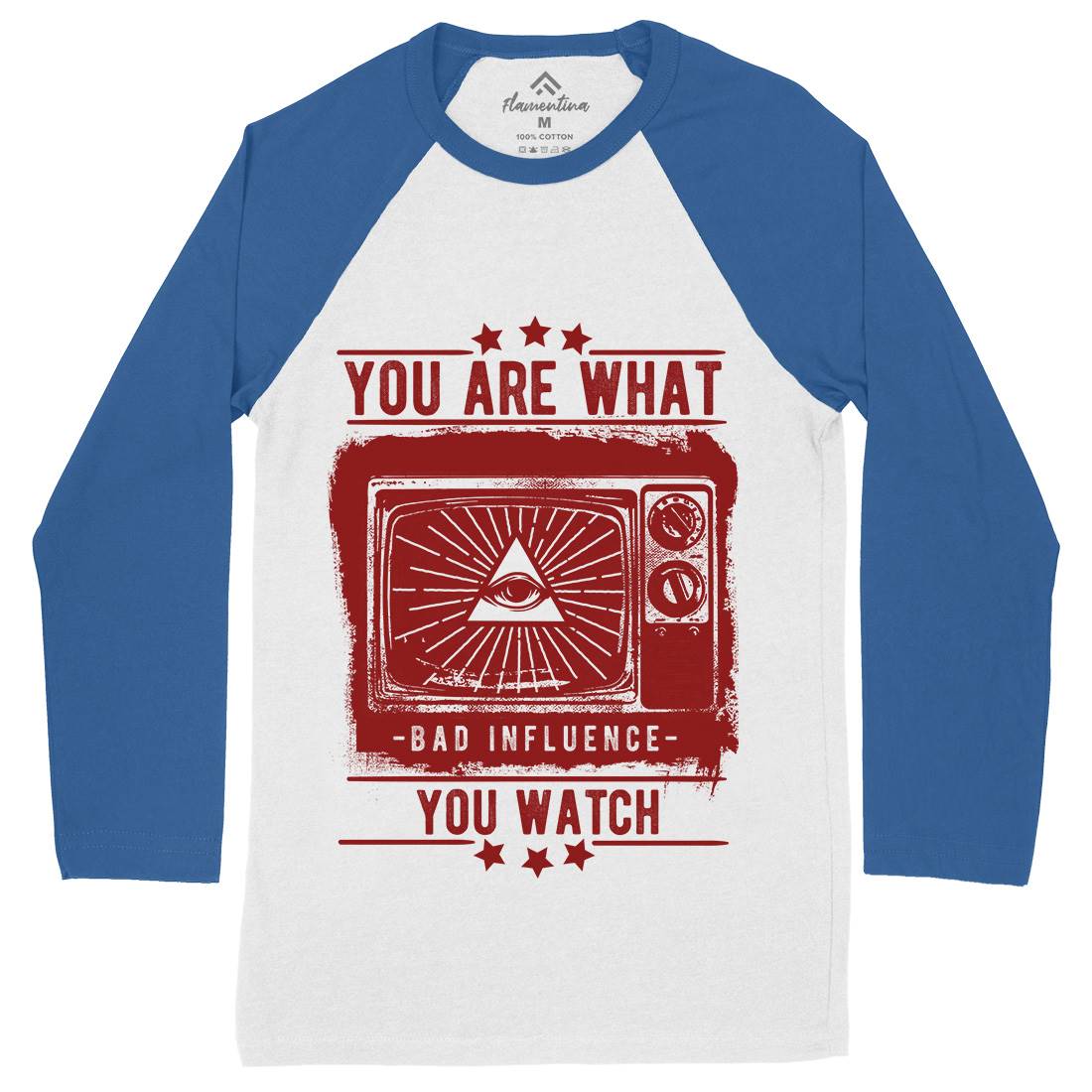 You Are What You Watch Mens Long Sleeve Baseball T-Shirt Illuminati C997