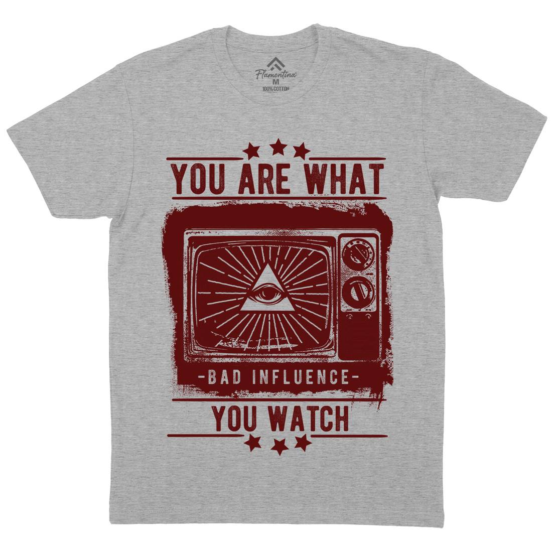 You Are What You Watch Mens Crew Neck T-Shirt Illuminati C997