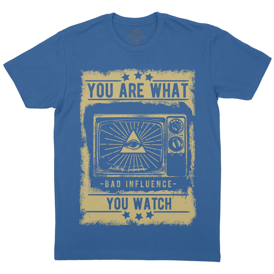 You Are What You Watch Mens Organic Crew Neck T-Shirt Illuminati C997