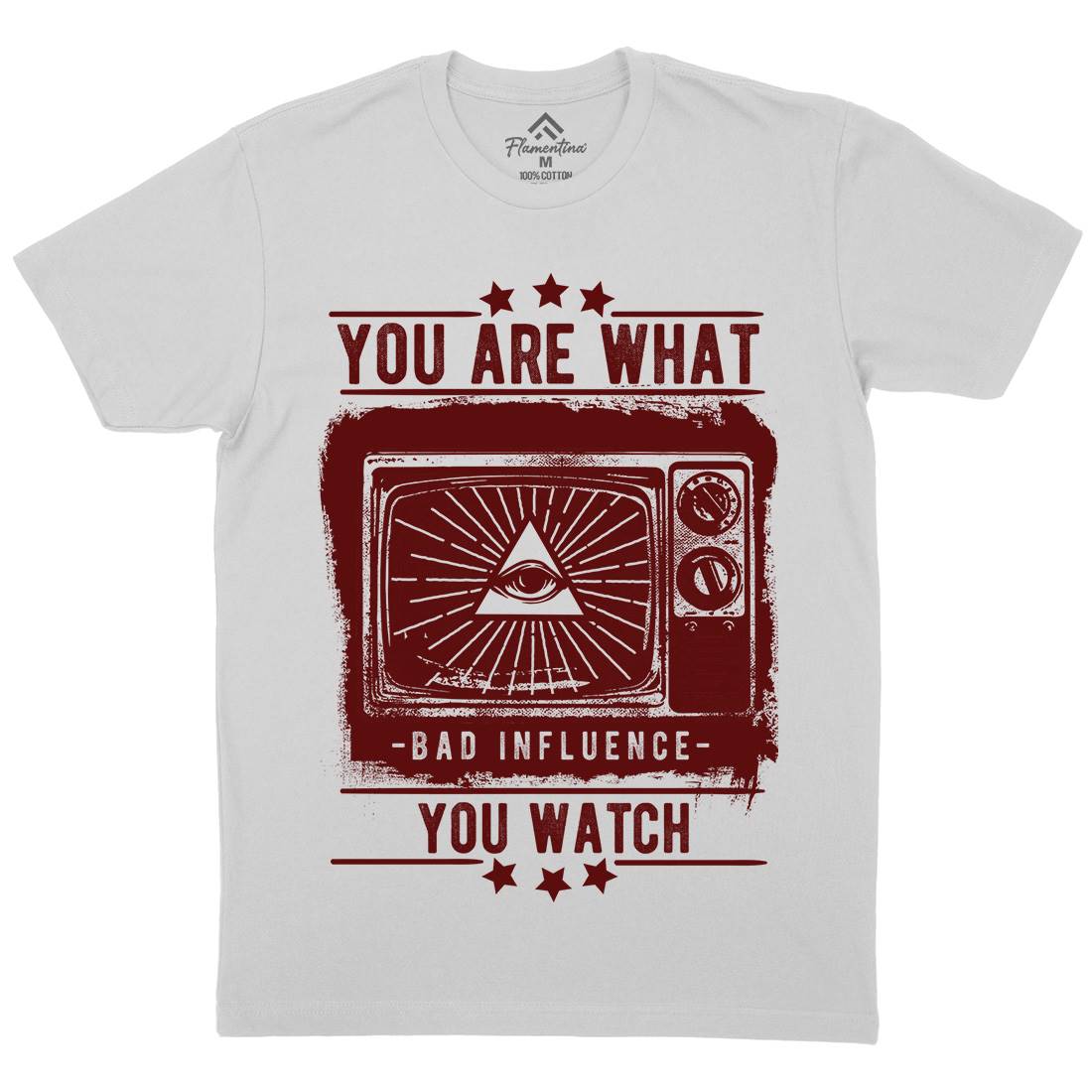 You Are What You Watch Mens Crew Neck T-Shirt Illuminati C997