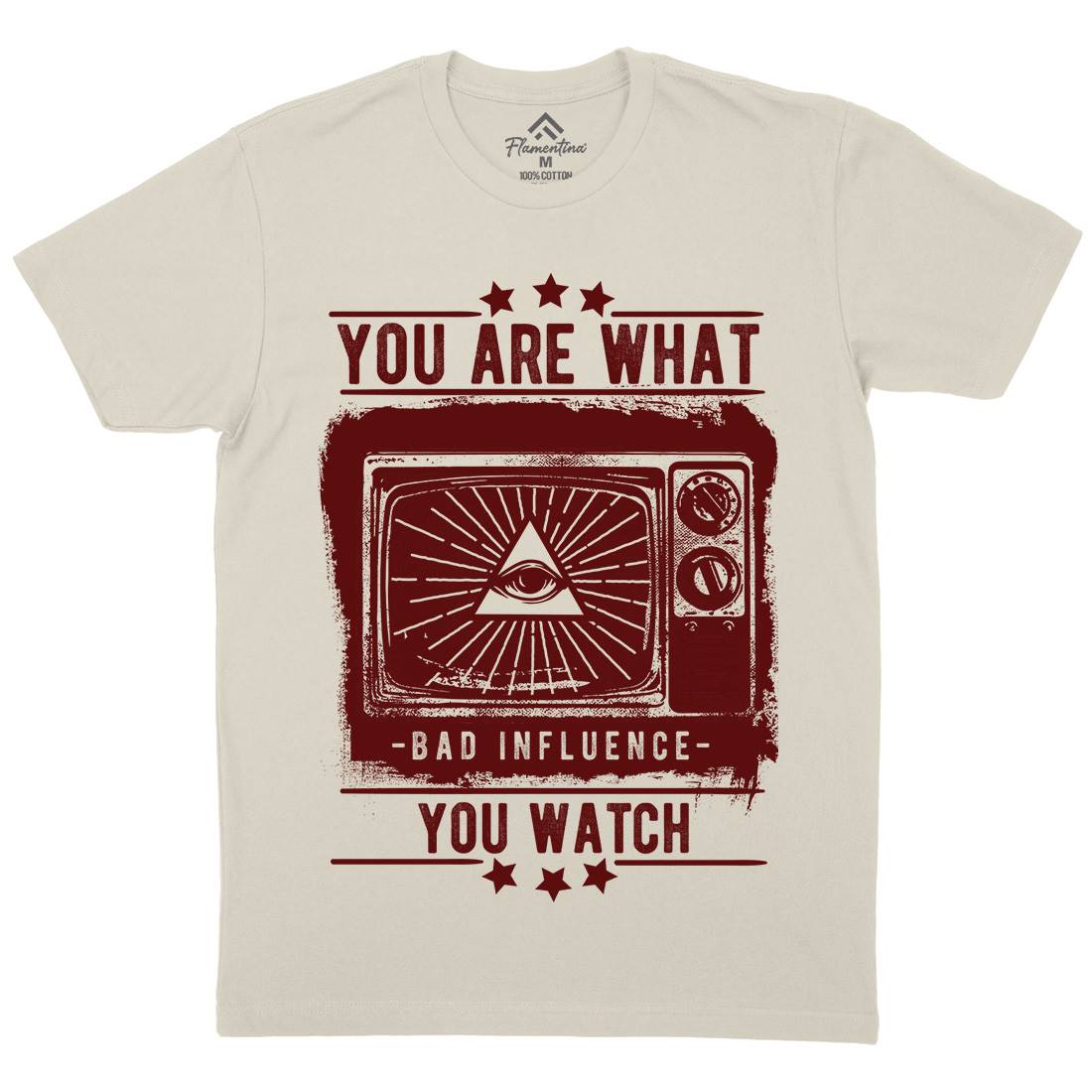 You Are What You Watch Mens Organic Crew Neck T-Shirt Illuminati C997