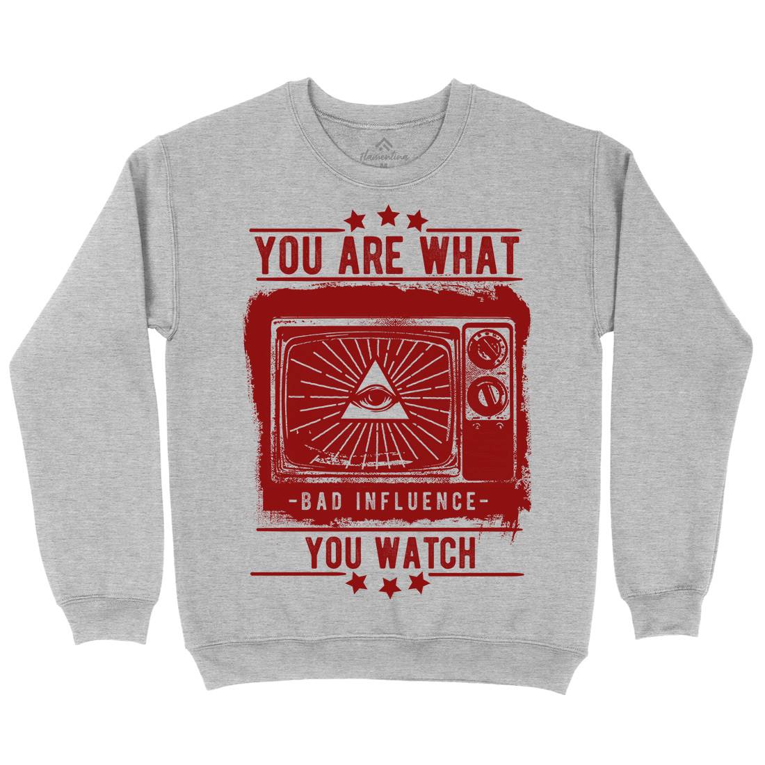 You Are What You Watch Mens Crew Neck Sweatshirt Illuminati C997
