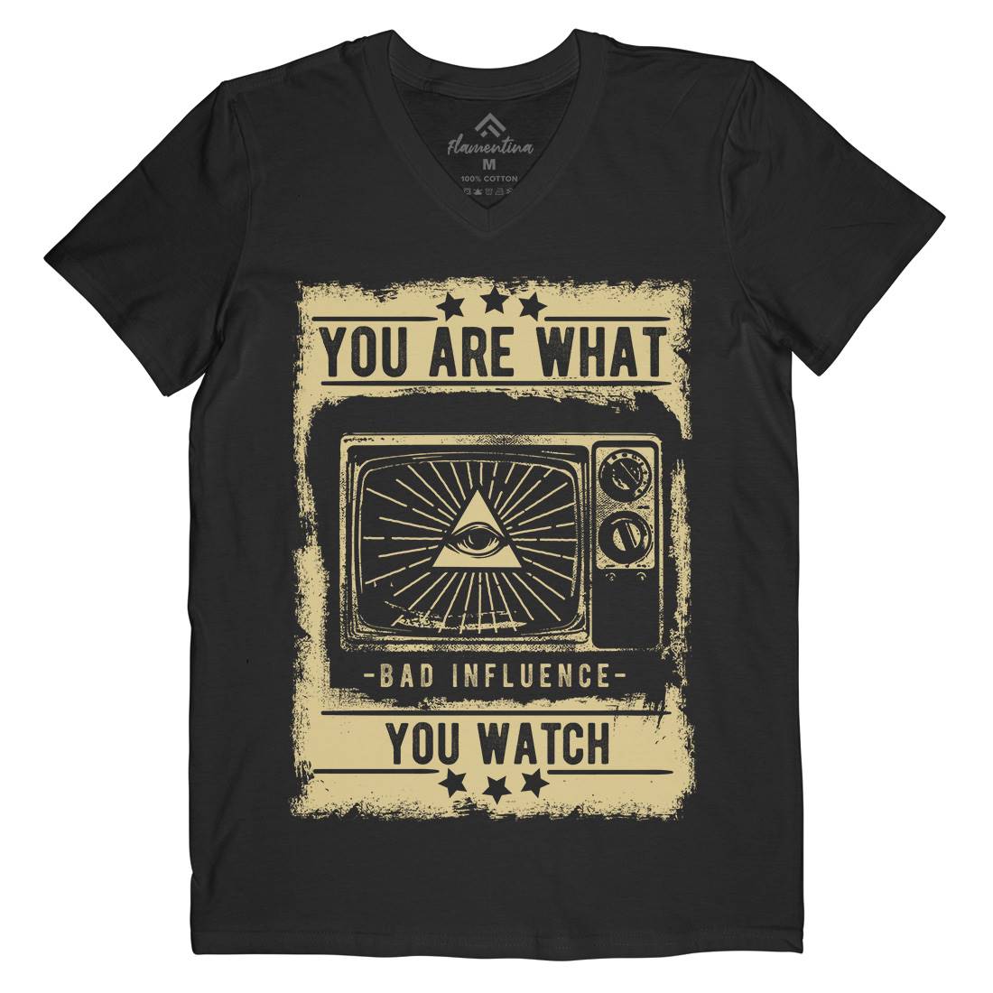 You Are What You Watch Mens V-Neck T-Shirt Illuminati C997