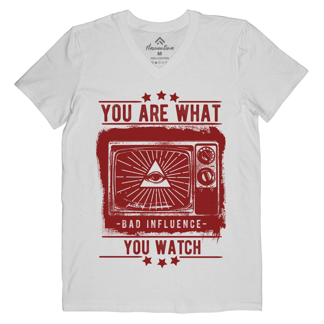 You Are What You Watch Mens Organic V-Neck T-Shirt Illuminati C997