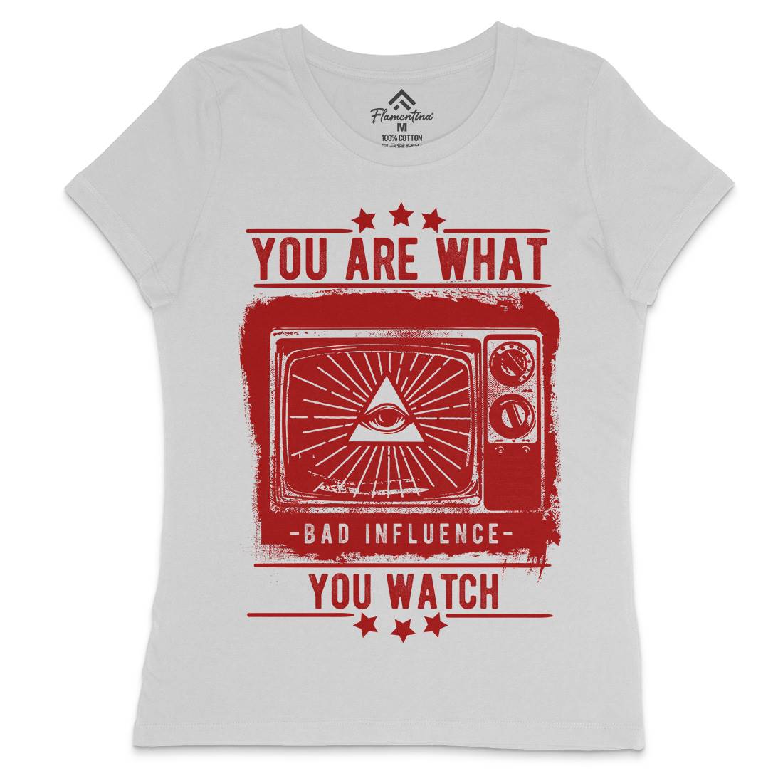 You Are What You Watch Womens Crew Neck T-Shirt Illuminati C997