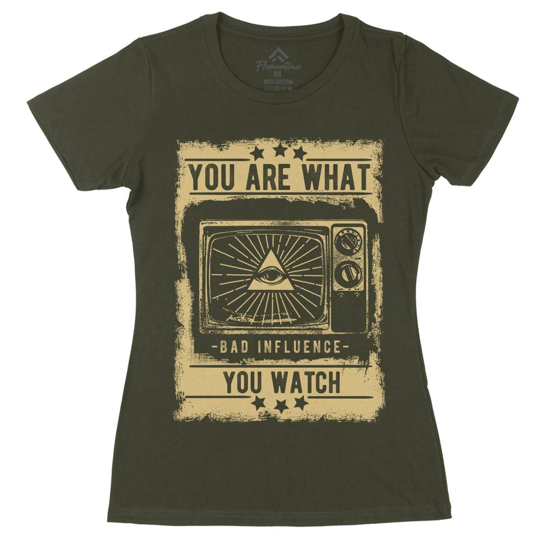 You Are What You Watch Womens Organic Crew Neck T-Shirt Illuminati C997
