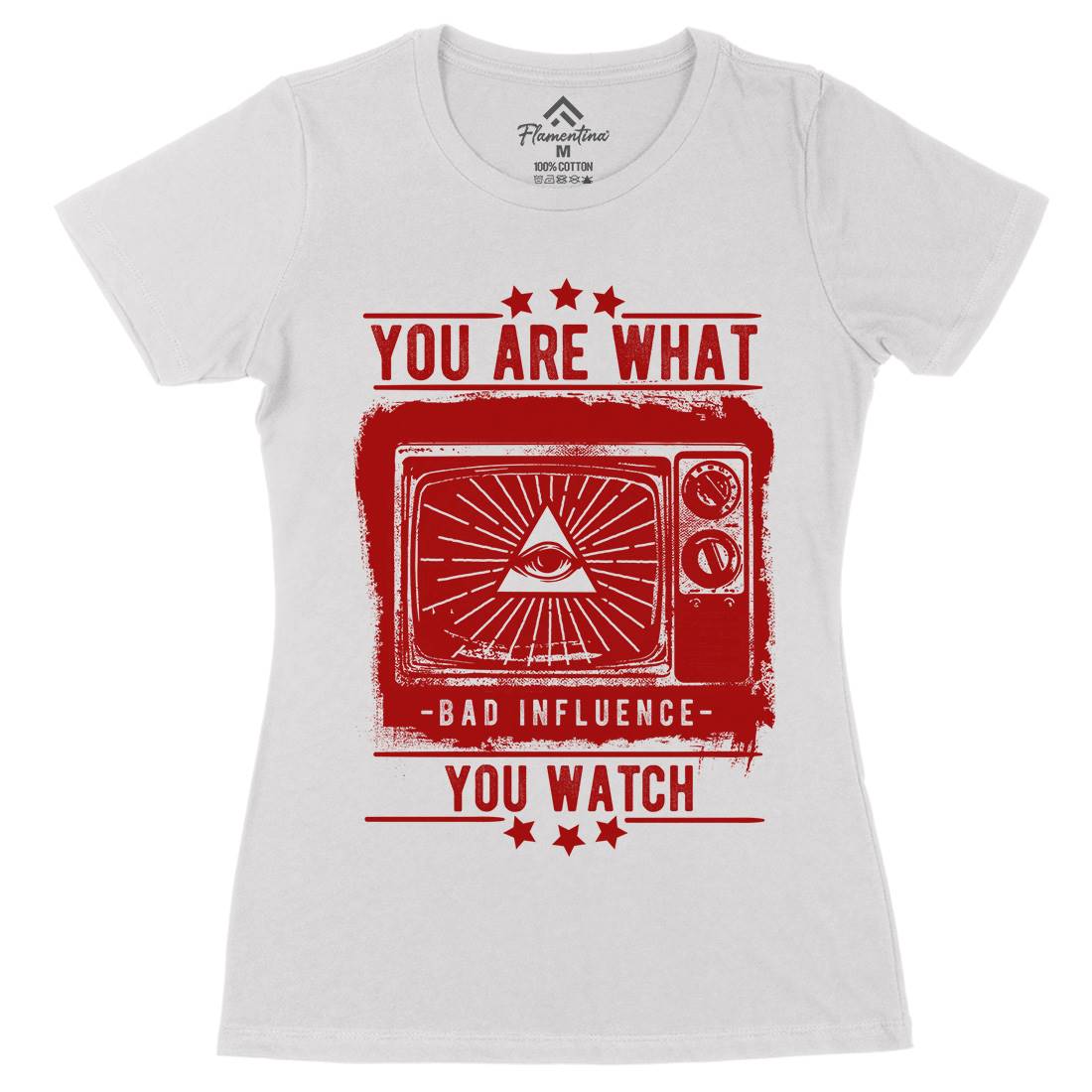 You Are What You Watch Womens Organic Crew Neck T-Shirt Illuminati C997