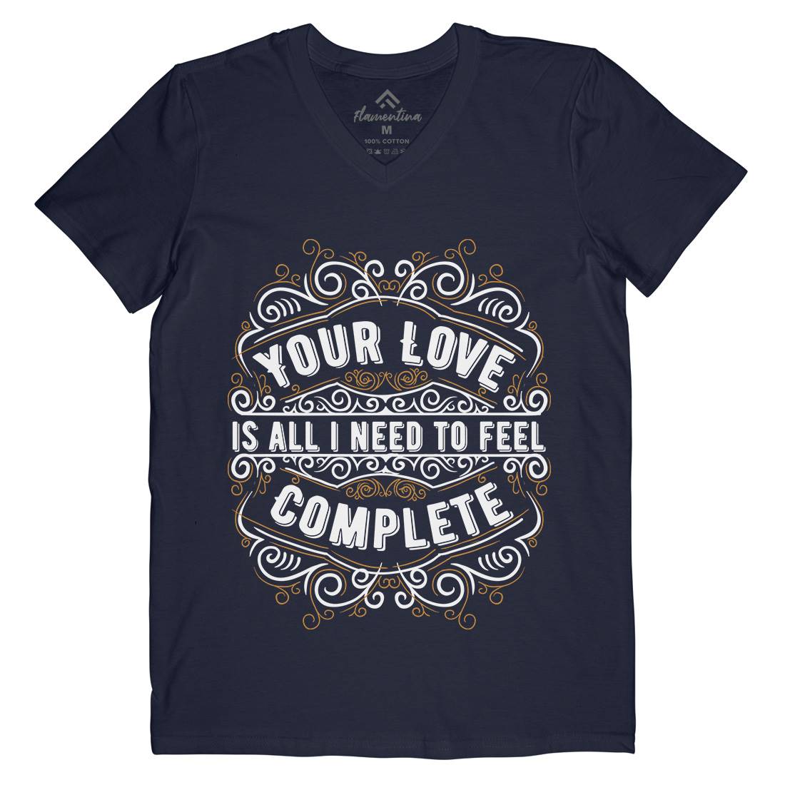 Your Love Mens Organic V-Neck T-Shirt Quotes C999
