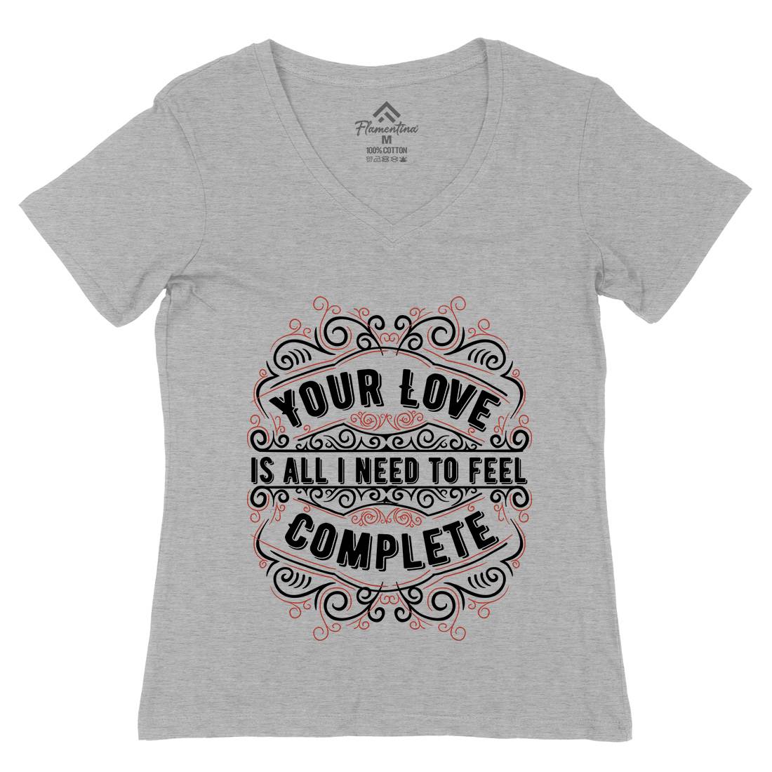 Your Love Womens Organic V-Neck T-Shirt Quotes C999