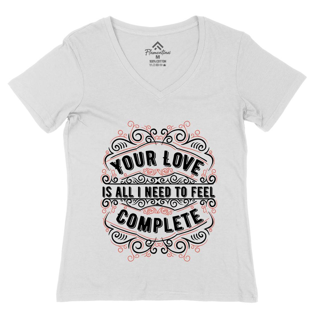 Your Love Womens Organic V-Neck T-Shirt Quotes C999