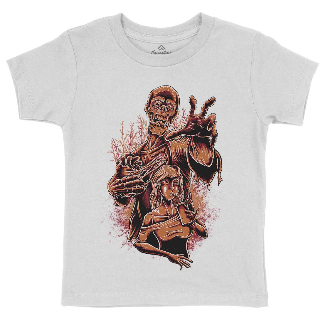 Zombie Love Kids Organic Crew Neck T-Shirt Horror D000