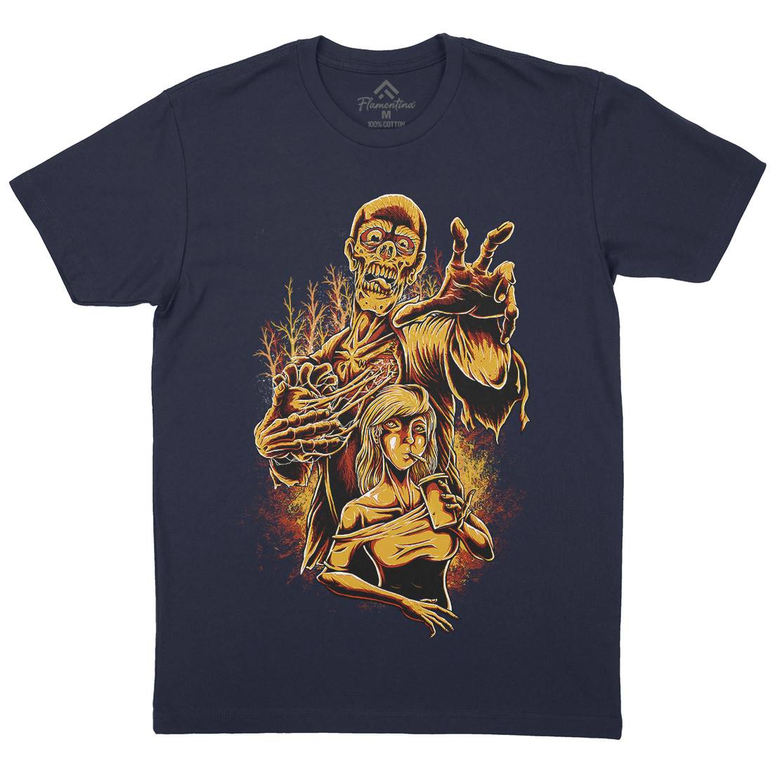 Zombie Love Mens Organic Crew Neck T-Shirt Horror D000