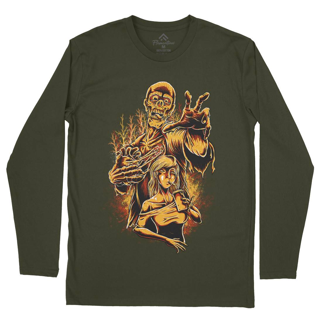Zombie Love Mens Long Sleeve T-Shirt Horror D000