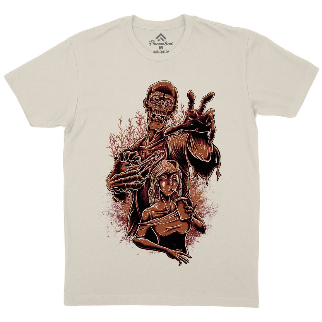 Zombie Love Mens Organic Crew Neck T-Shirt Horror D000