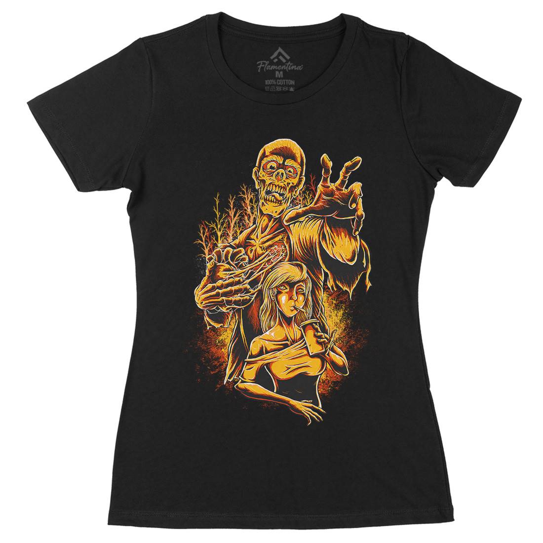 Zombie Love Womens Organic Crew Neck T-Shirt Horror D000