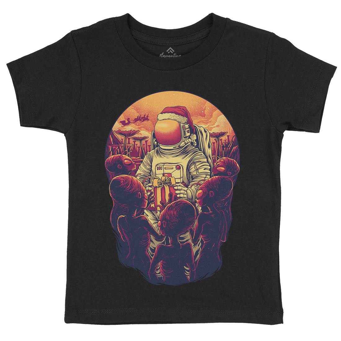 Alien Planet Kids Crew Neck T-Shirt Space D002