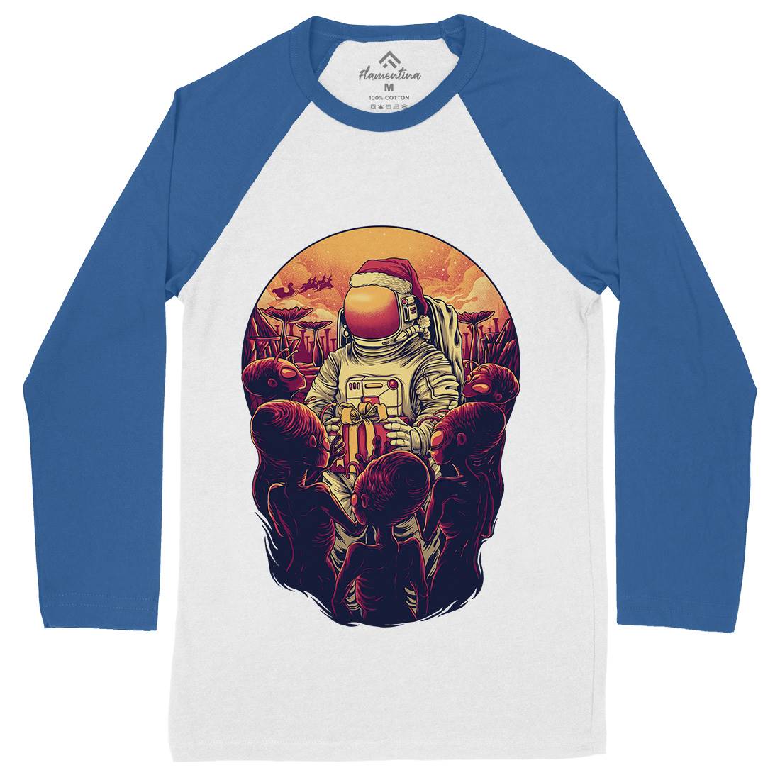 Alien Planet Mens Long Sleeve Baseball T-Shirt Space D002