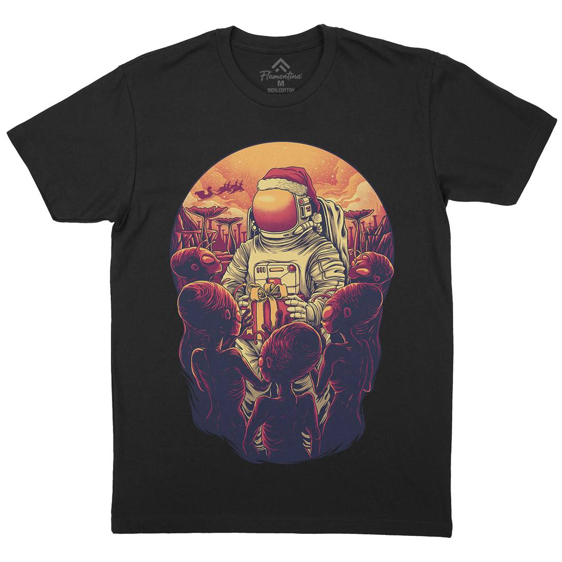 Alien Planet Mens Crew Neck T-Shirt Space D002