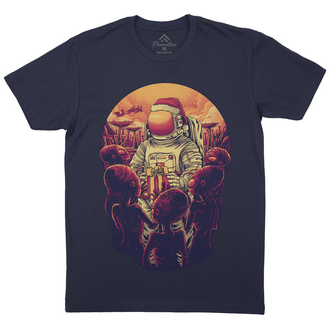 Alien Planet Mens Crew Neck T-Shirt Space D002