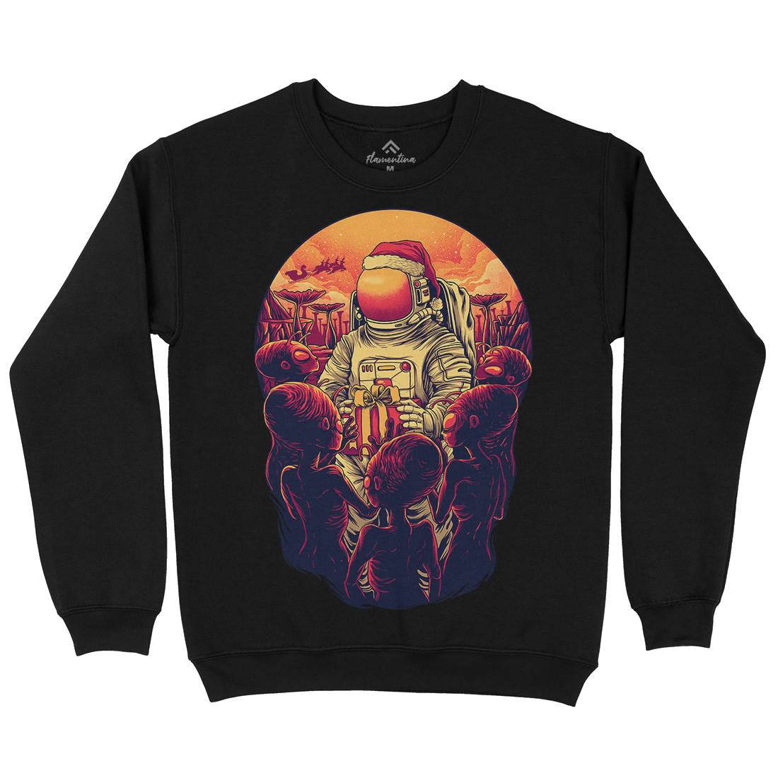Alien Planet Mens Crew Neck Sweatshirt Space D002