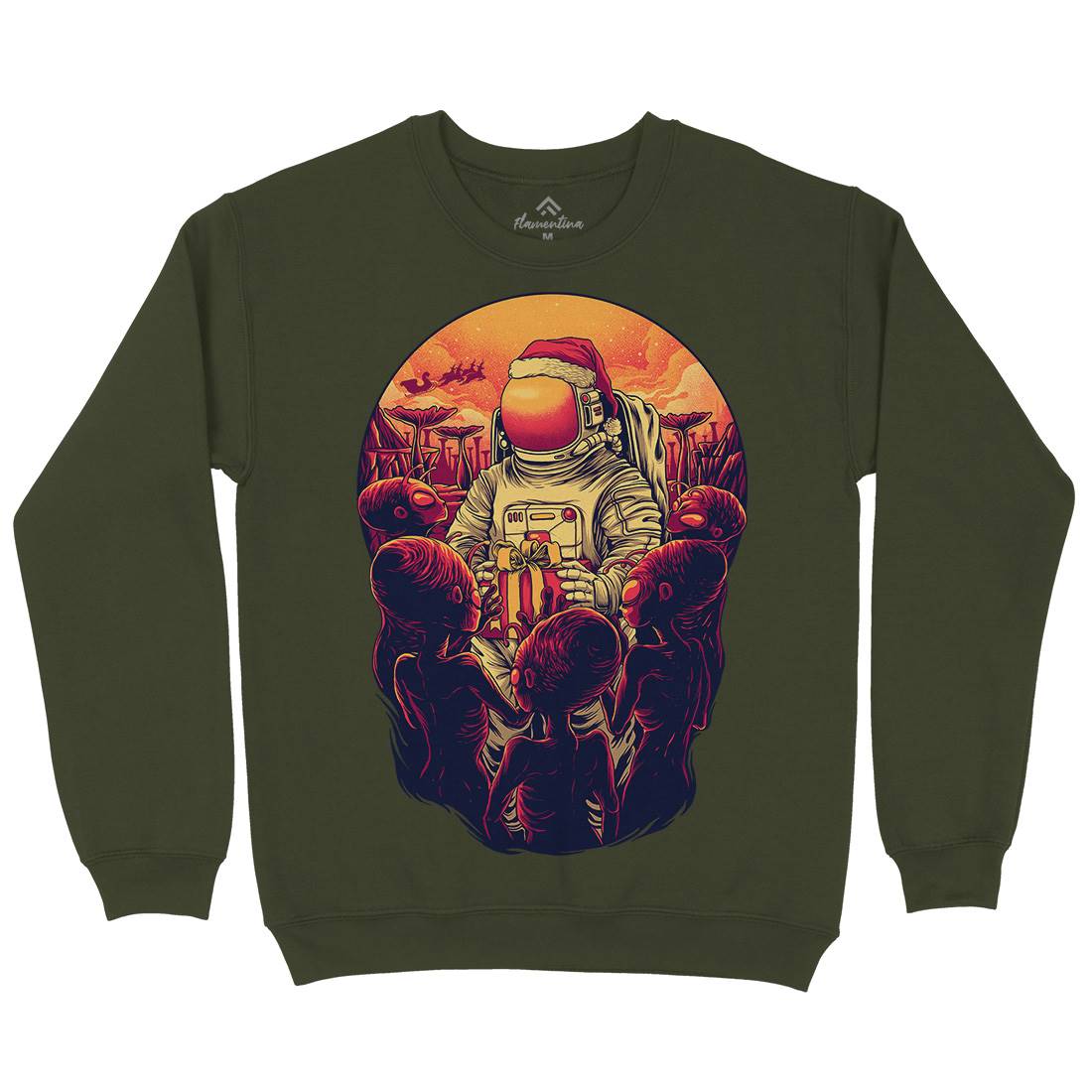 Alien Planet Mens Crew Neck Sweatshirt Space D002