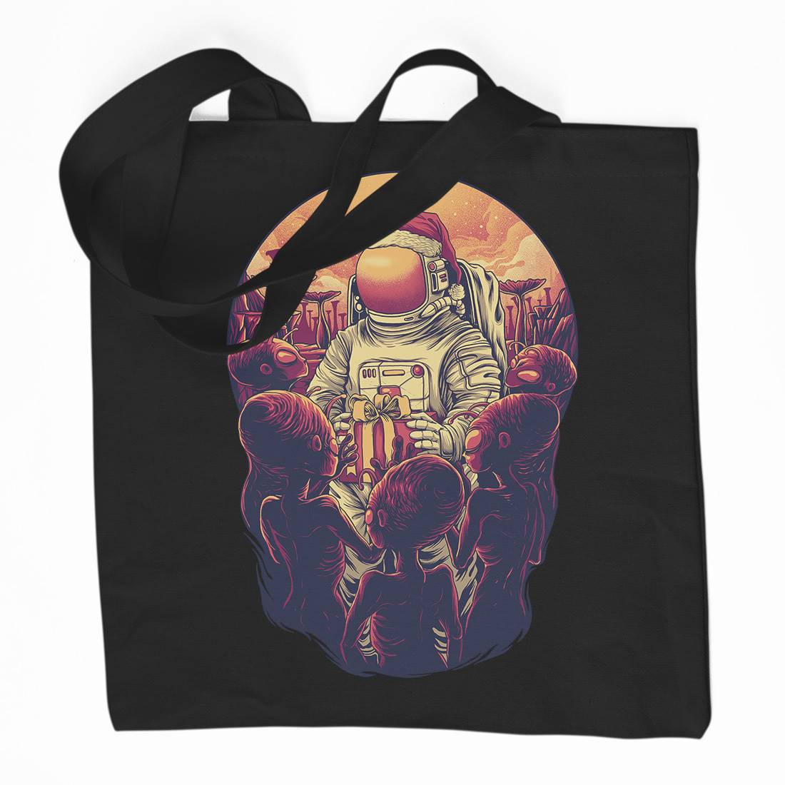 Alien Planet Organic Premium Cotton Tote Bag Space D002