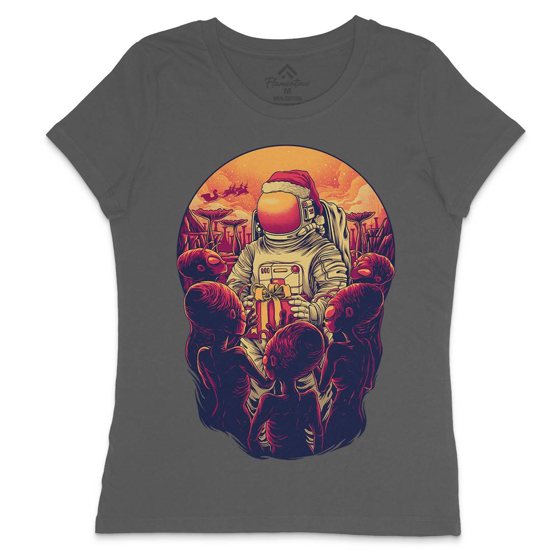 Alien Planet Womens Crew Neck T-Shirt Space D002