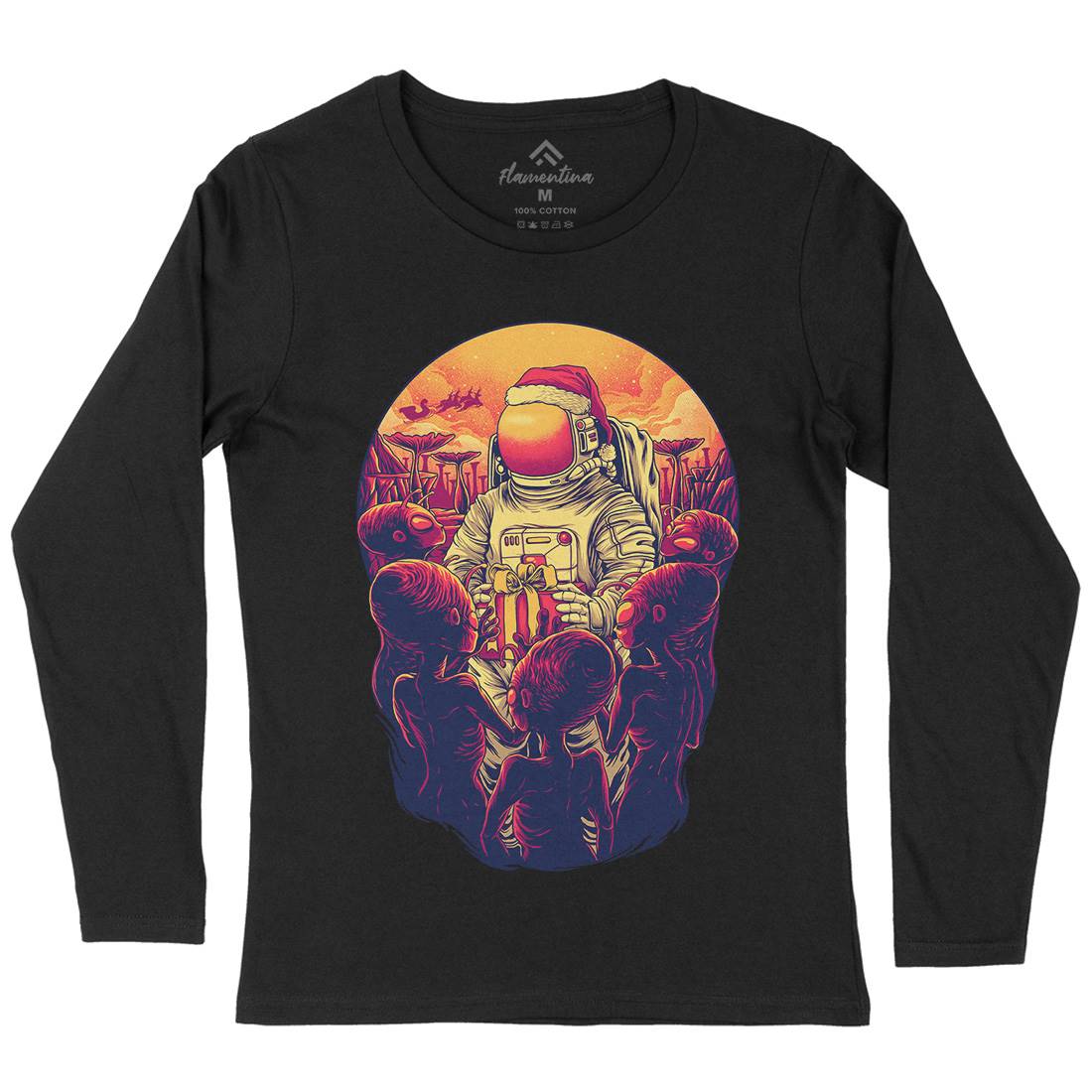 Alien Planet Womens Long Sleeve T-Shirt Space D002