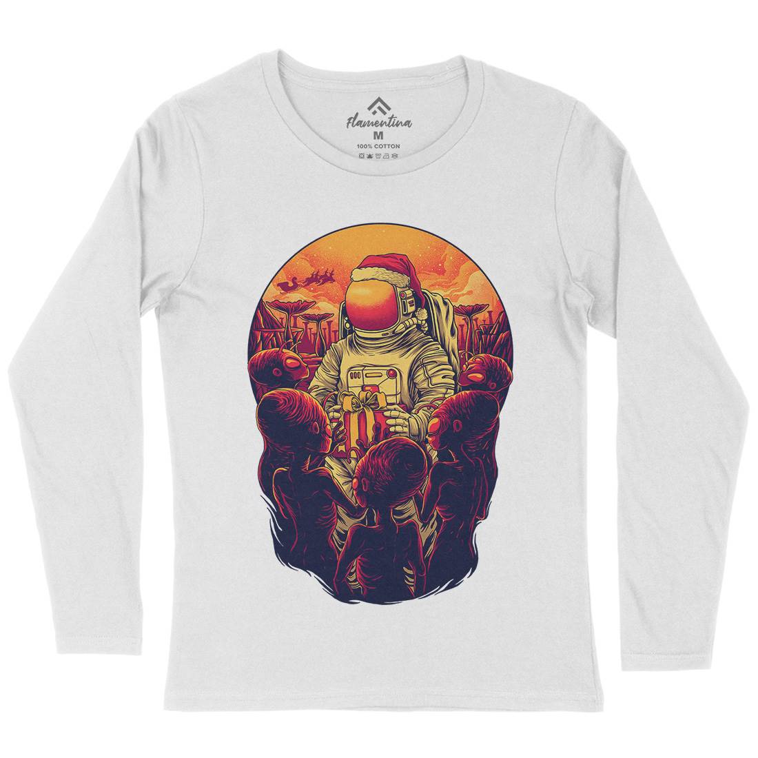 Alien Planet Womens Long Sleeve T-Shirt Space D002