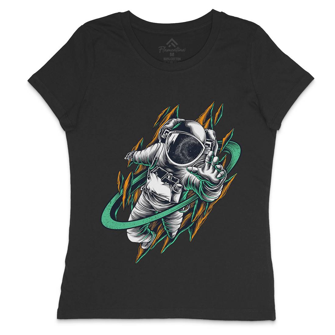 Astronaut Womens Crew Neck T-Shirt Space D005
