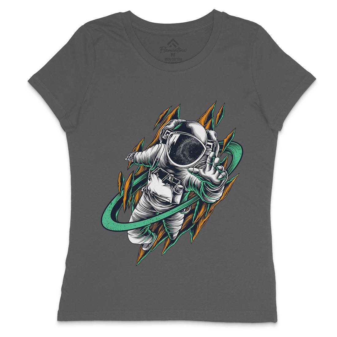 Astronaut Womens Crew Neck T-Shirt Space D005