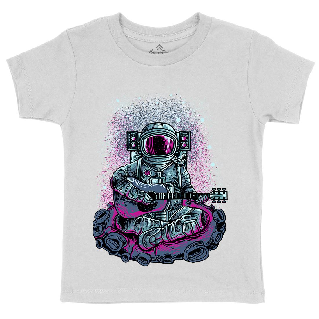 Astronaut Guitar Kids Crew Neck T-Shirt Space D007