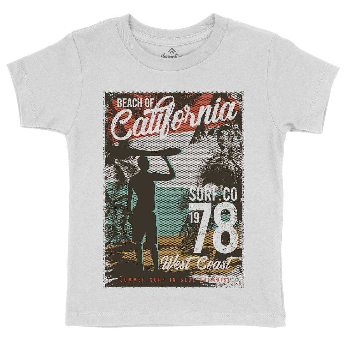 Beach Of California Kids Crew Neck T-Shirt Holiday D009
