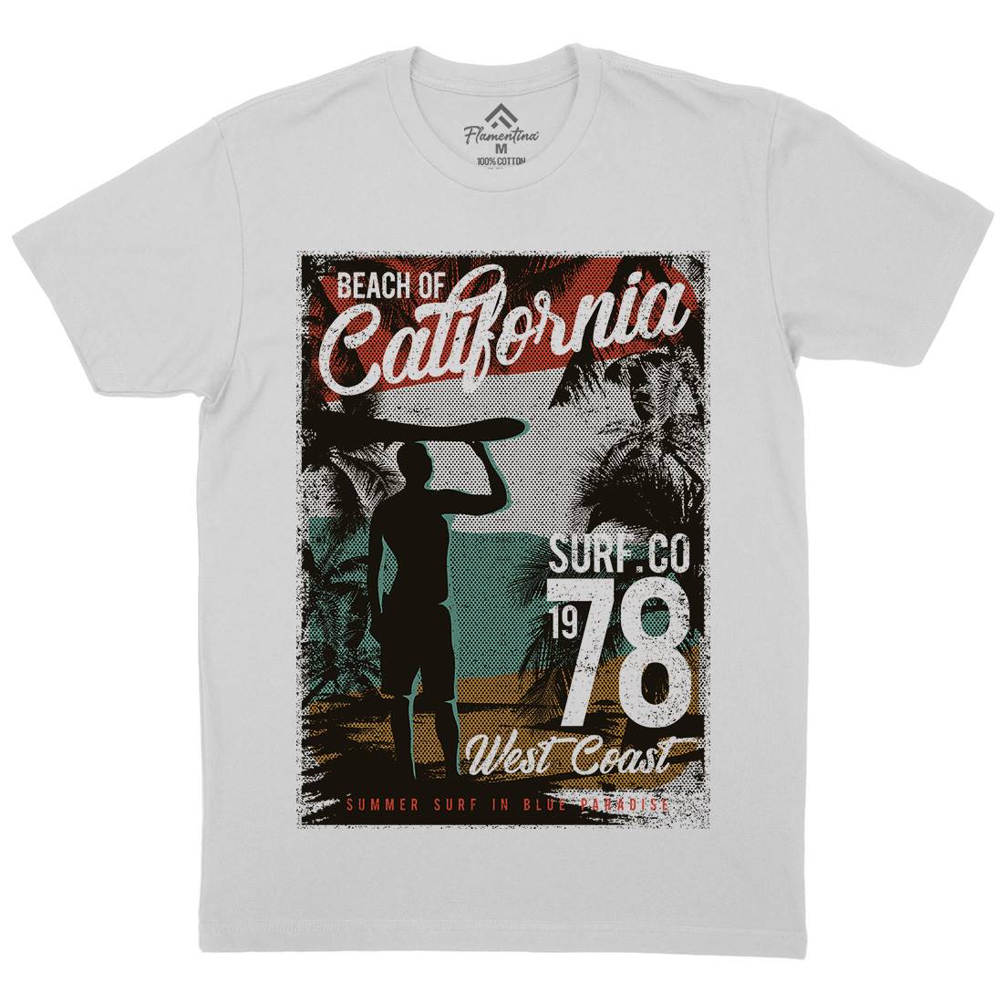 Beach Of California Mens Crew Neck T-Shirt Holiday D009