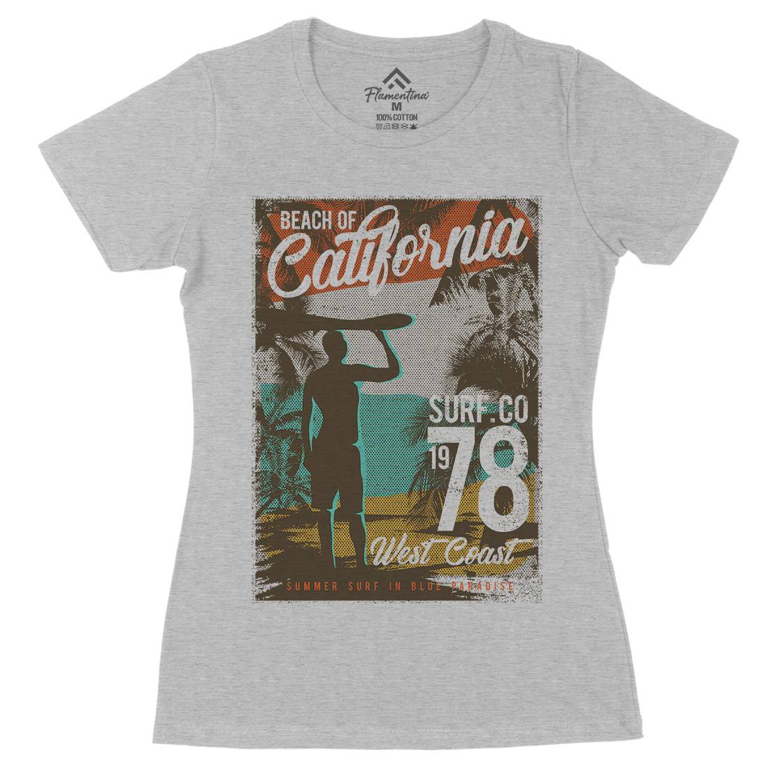 Beach Of California Womens Organic Crew Neck T-Shirt Holiday D009