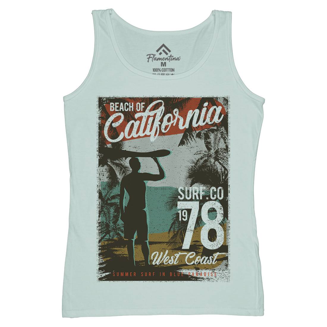 Beach Of California Womens Organic Tank Top Vest Holiday D009