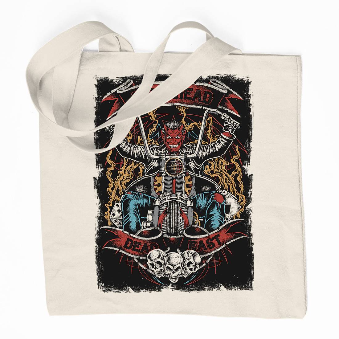 Biker From Hell Organic Premium Cotton Tote Bag Motorcycles D011