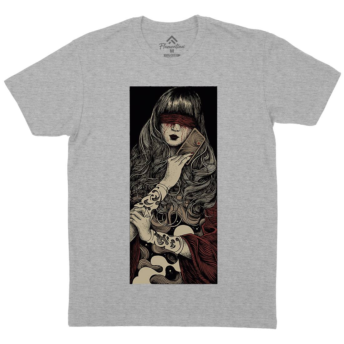 Blind Woman Mens Crew Neck T-Shirt Horror D012