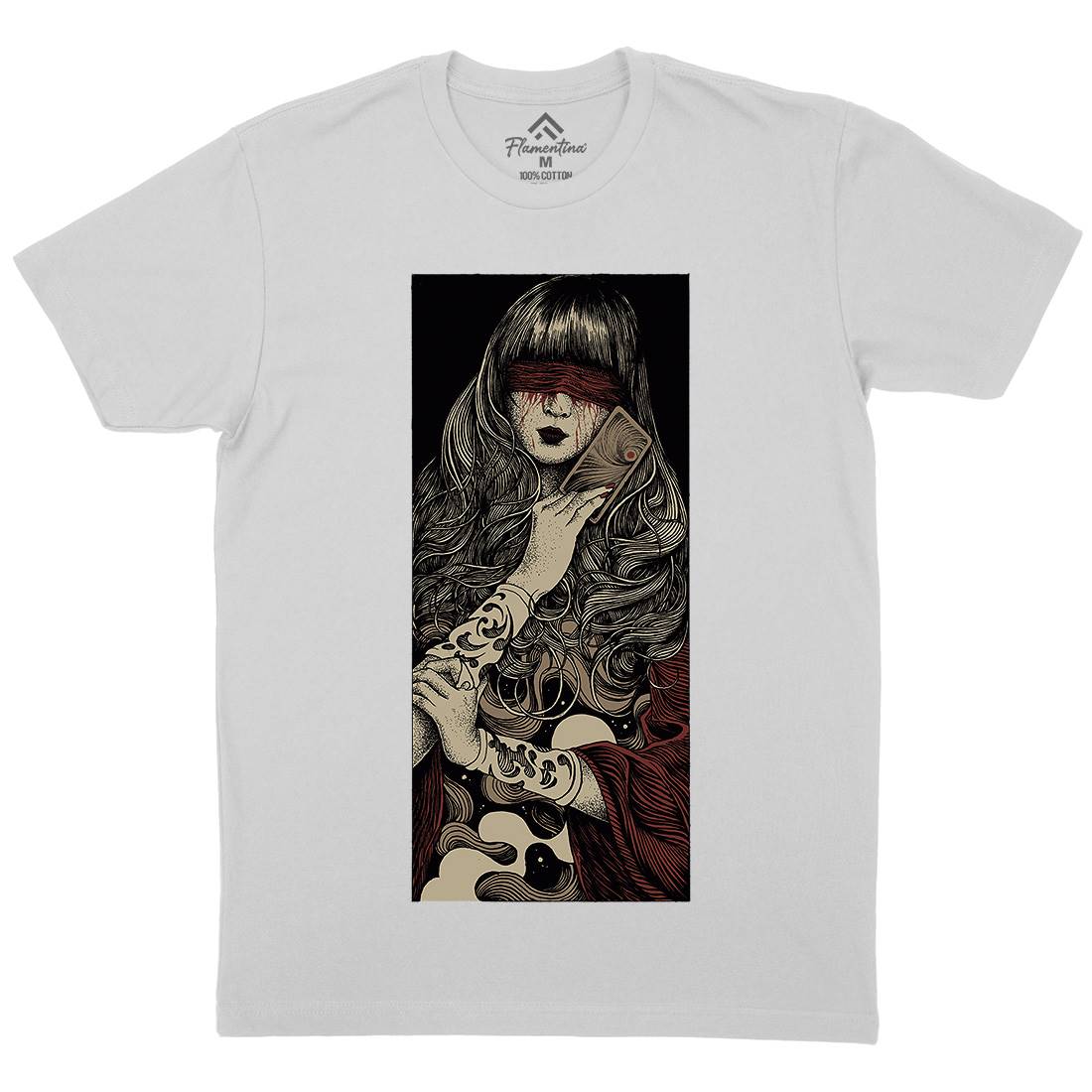 Blind Woman Mens Crew Neck T-Shirt Horror D012
