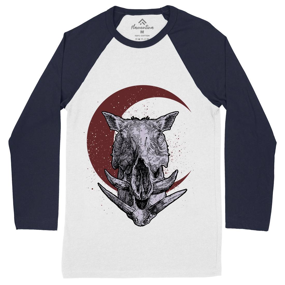 Boar Mens Long Sleeve Baseball T-Shirt Horror D013