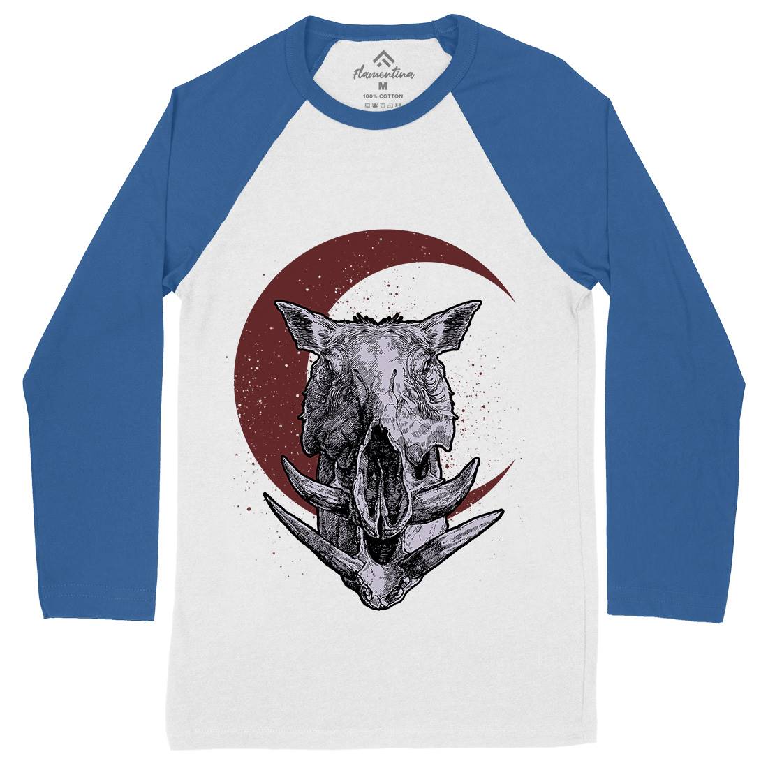 Boar Mens Long Sleeve Baseball T-Shirt Horror D013