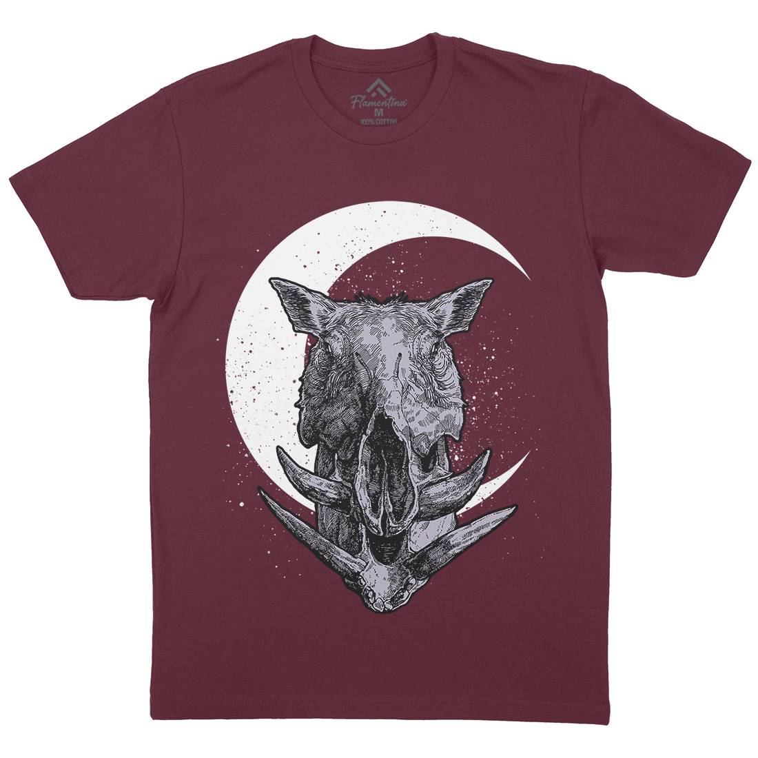 Boar Mens Organic Crew Neck T-Shirt Horror D013