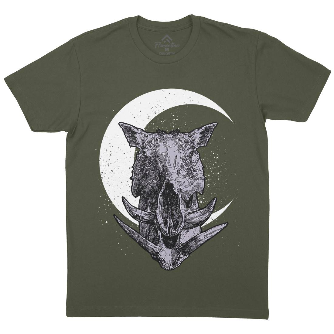 Boar Mens Organic Crew Neck T-Shirt Horror D013