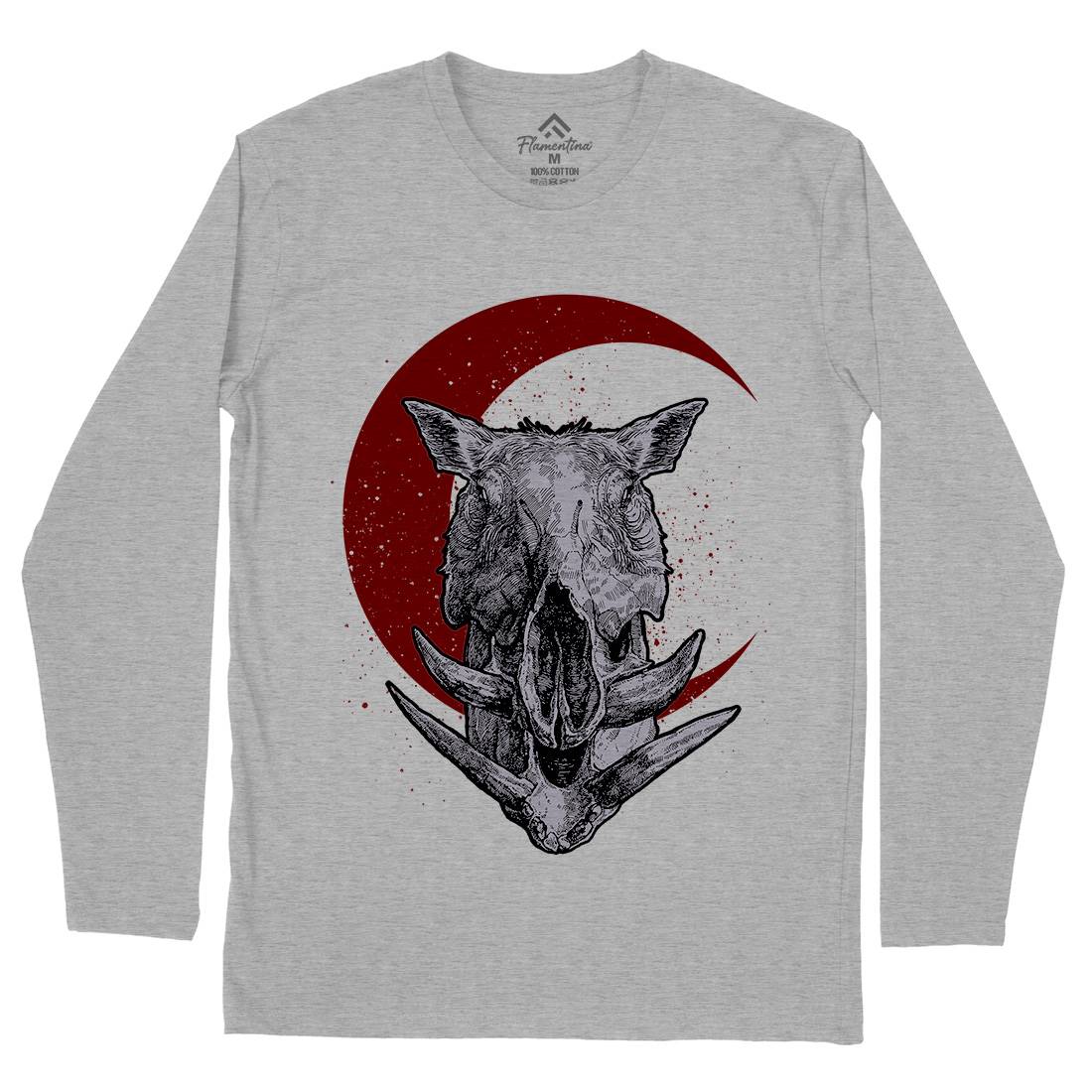 Boar Mens Long Sleeve T-Shirt Horror D013