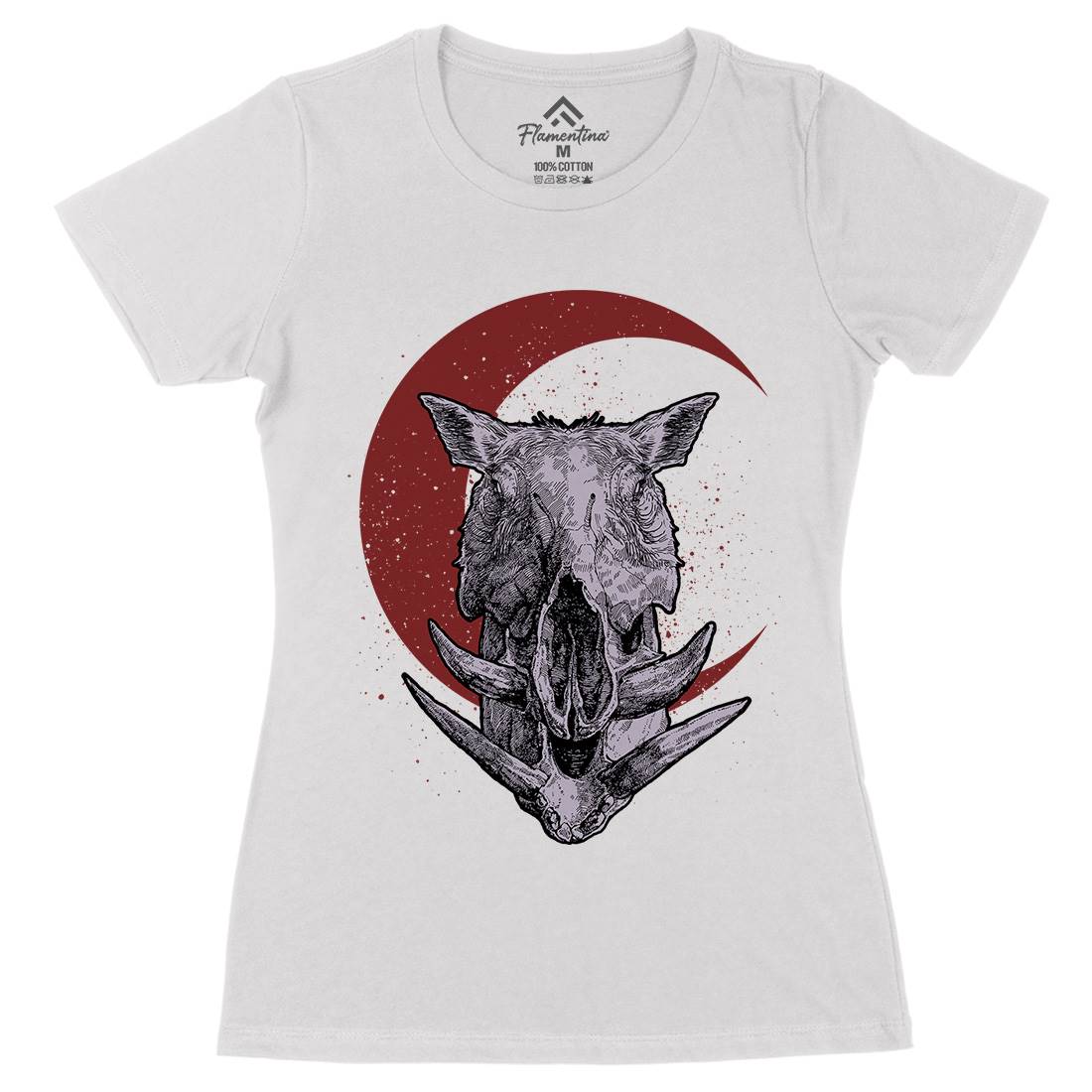 Boar Womens Organic Crew Neck T-Shirt Horror D013