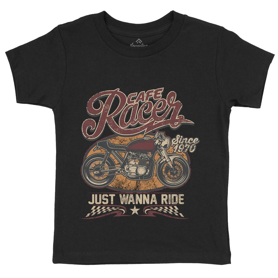 Cafe Racer Kids Crew Neck T-Shirt Motorcycles D015