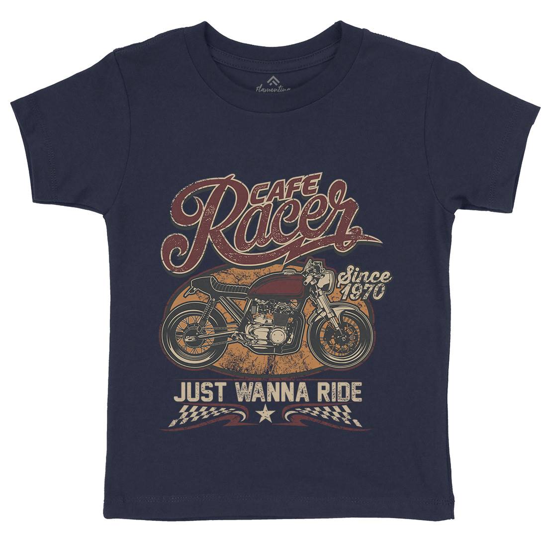 Cafe Racer Kids Organic Crew Neck T-Shirt Motorcycles D015